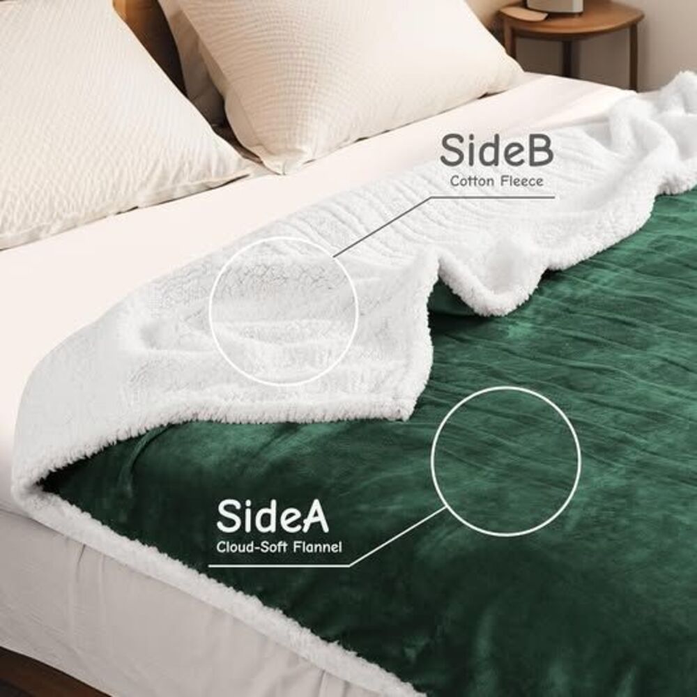 Heated Blanket Full Size 72x84 Dark Green